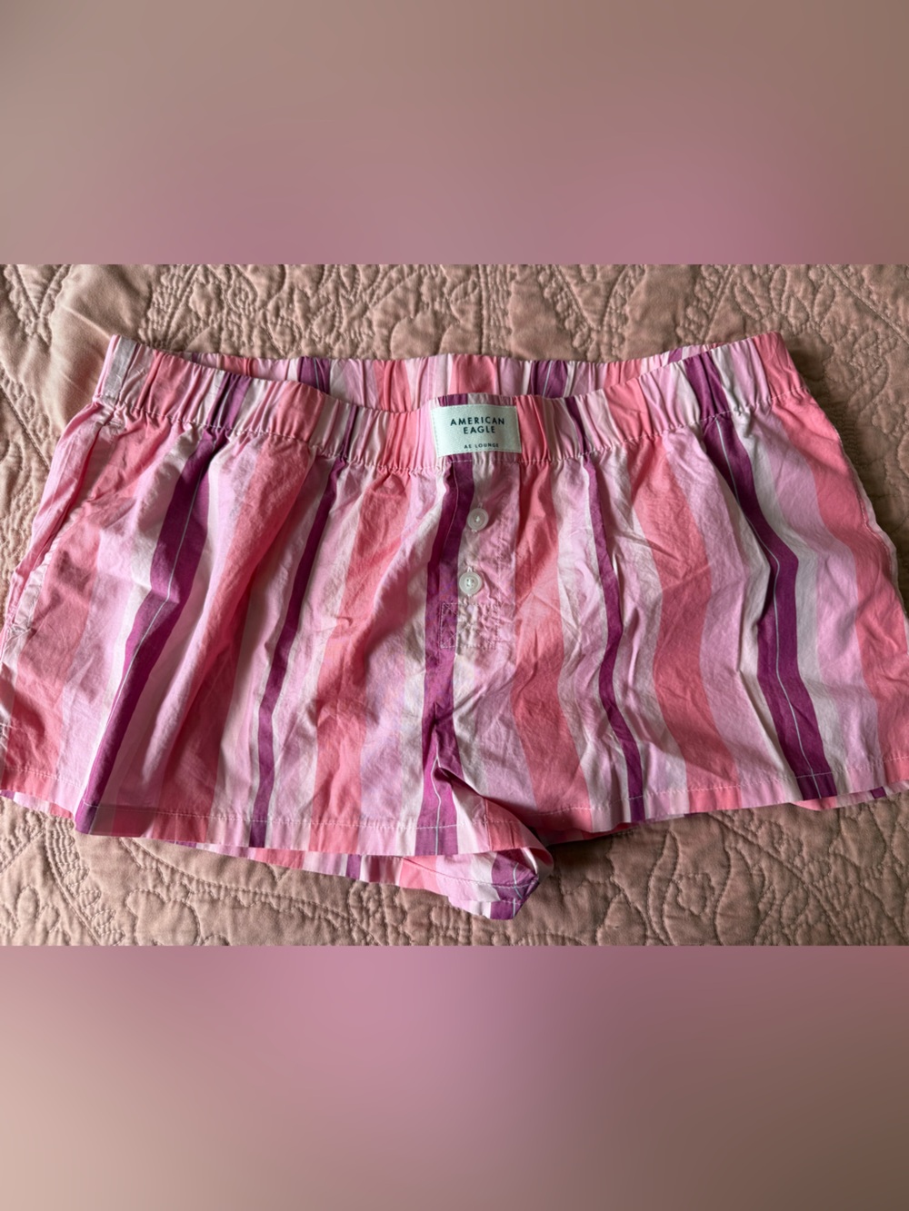 American Eagle Outfitters Pink & Purple Striped Shorts